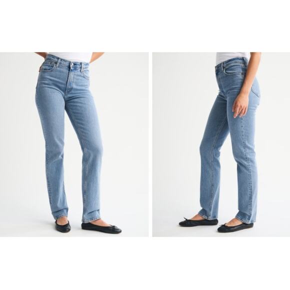 New NWT Abercrombie & Fitch 90's Straight Ultra High Rise Size 34 Long - Picture 3 of 11